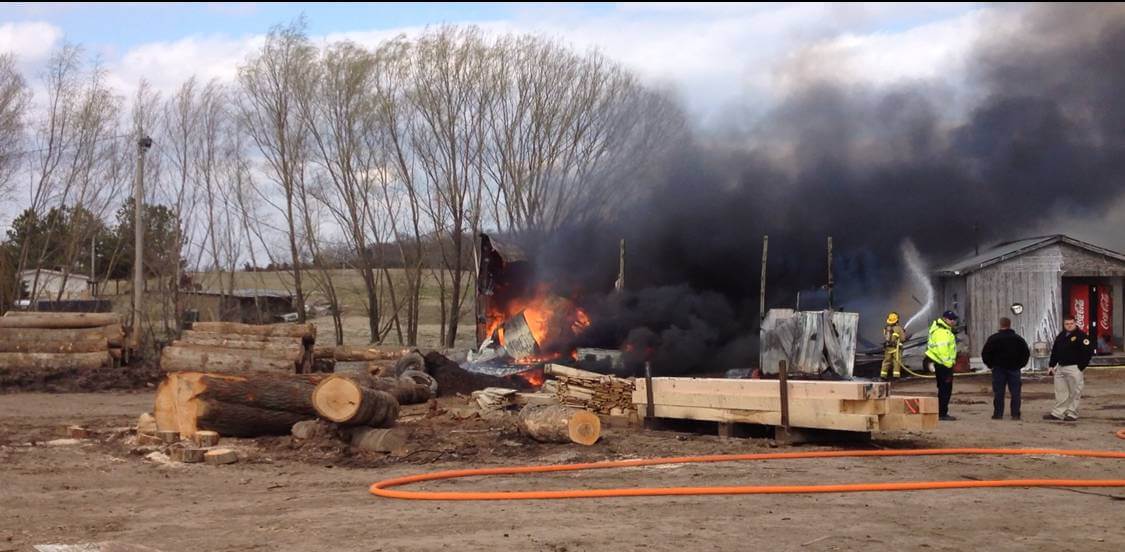 VIDEO: Fire At The Dowlen Sawmill Destroys One Building And Damages Another