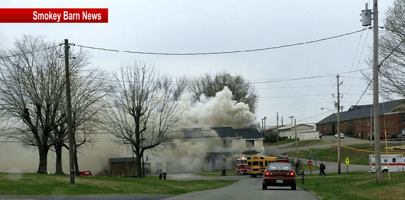 Crews Battle Fire Behind Coopertown Elementary School