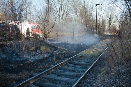 Firefighters Battle Grass Fires In Greenbrier Along R-R Tracks