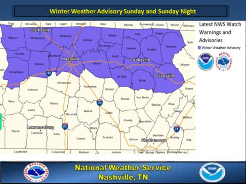 Sunday Weather advisory