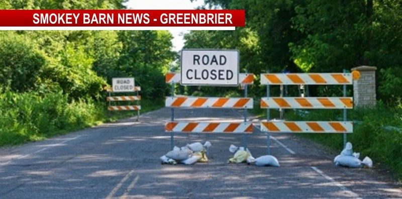 Road closed Greenbrier