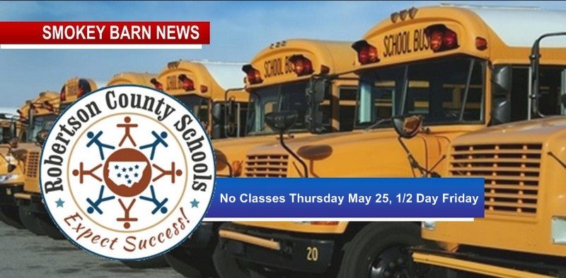 RC Schools: No Classes for Thursday May 25, 1/2 Day of School May 26