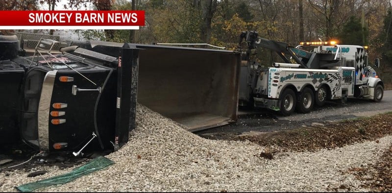 One Transported After Dump Truck Overturns In Coopertown