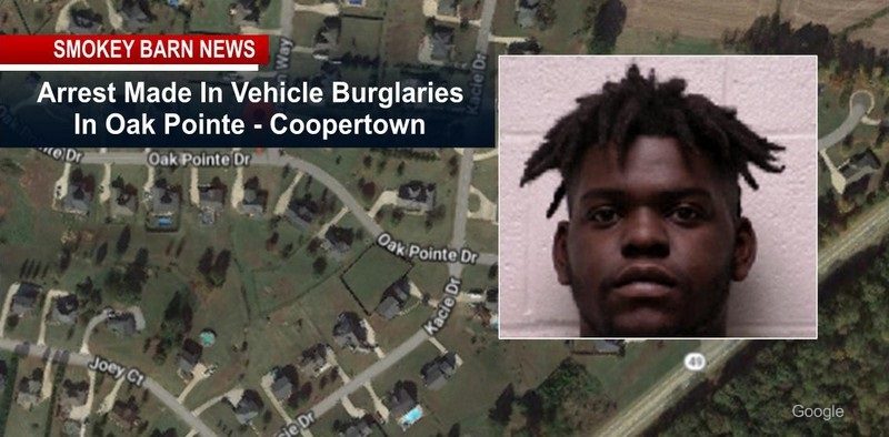 Coopertown PD Makes Arrest In "Oak Pointe" Vehicle Burglaries