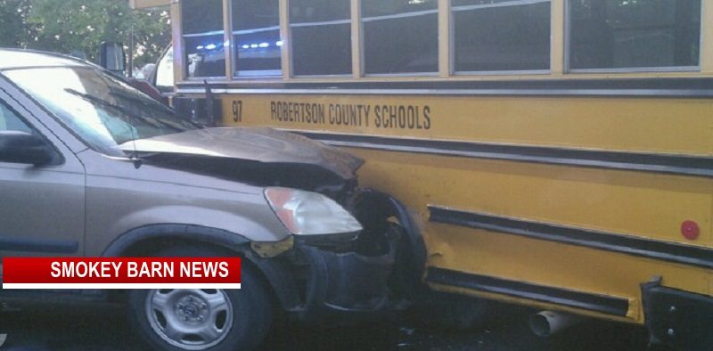 Everyone OK After Robertson School Bus And Car Collide