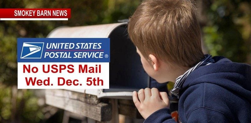 No USPS Mail on Wed. Dec. 5th For National Day Of Mourning
