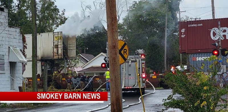 Boxcar Ignites Coming Through Springfield