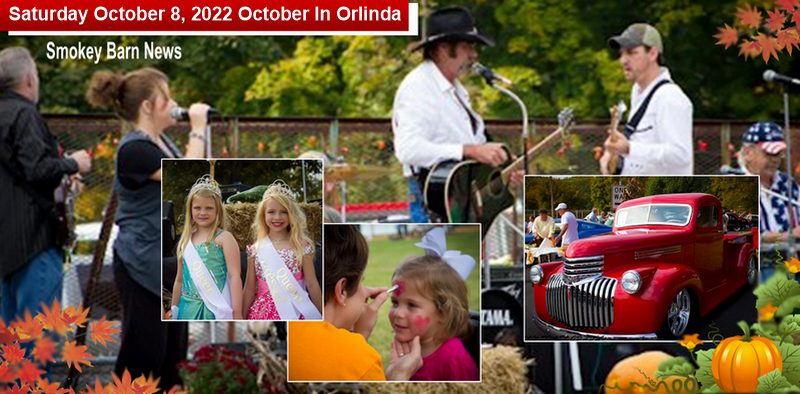  Sat. Oct. 8th: October In Orlinda Fall Fest. - Live Music, Car Show, Vendors, Food & Kids Corner