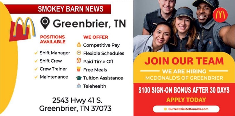 McDonald's Of Greenbrier, Changing Lives With Great Careers (LEARN MORE)