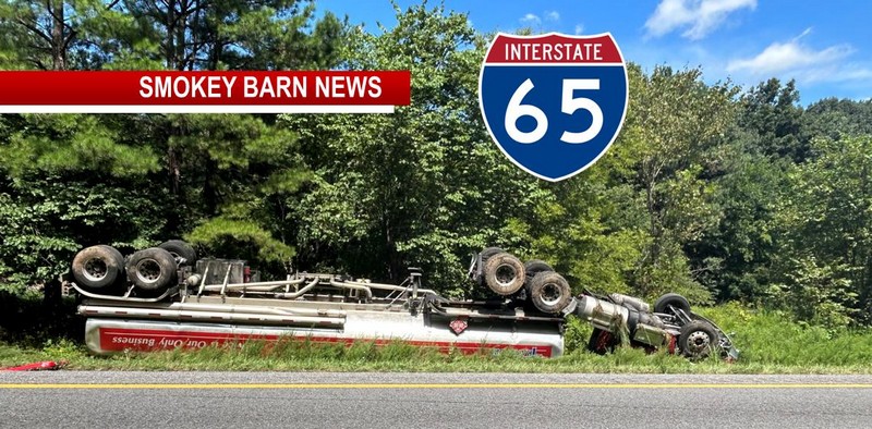 I65 North CLOSED Due To Tanker Rollover In Robertson County