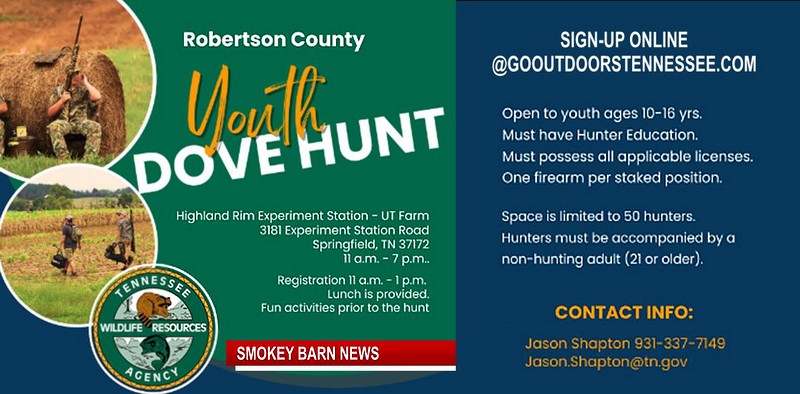 Register Today: Robertson Co. Youth Dove Hunt 2023