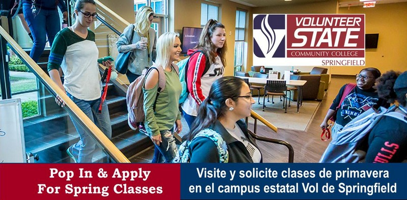 Pop In & Apply For Spring Classes At Springfield's Vol State Campus