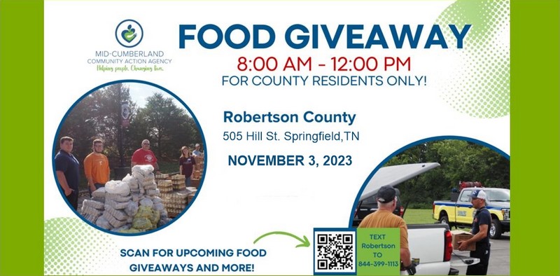 Friday, Nov. 3rd: FREE Food Giveaway Event By Mid Cumberland Community Action