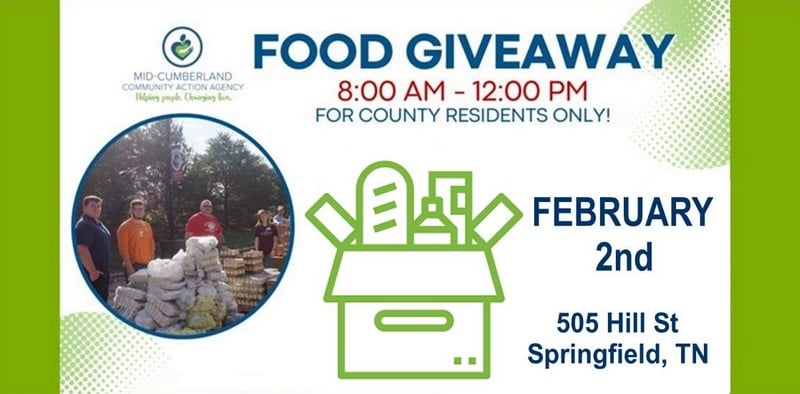 Friday, Feb. 2nd: FREE Food Giveaway Event By Mid Cumberland Community Action