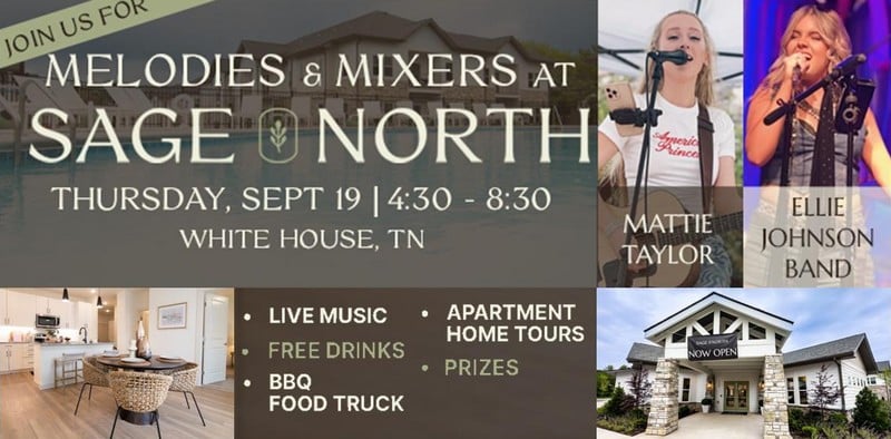 Enjoy music, food, giveaways and tours at Sage North, the White House's newest luxury apartments