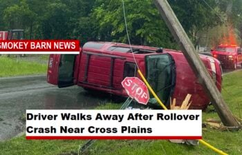Driver Walks Away After Serious Rollover In Cross Plains