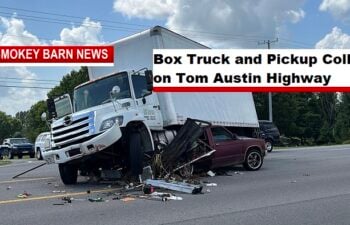 Box Truck and Pickup Collide on Tom Austin Highway