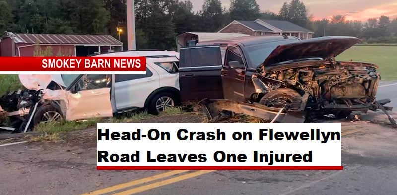 Head-On Crash on Flewellyn Road Leaves One Injured