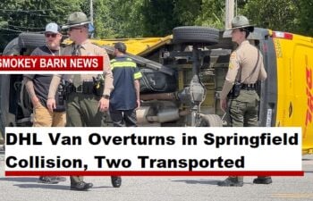 DHL Van Overturns in Springfield Collision, Two Transported