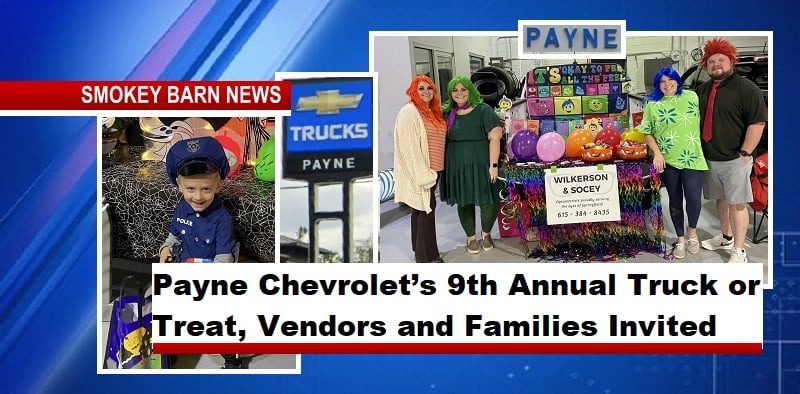 Payne Chevrolet’s 9th Annual Truck or Treat, Vendors and Families Invited
