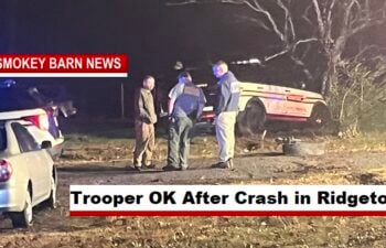 Trooper OK After Crash in Ridgetop