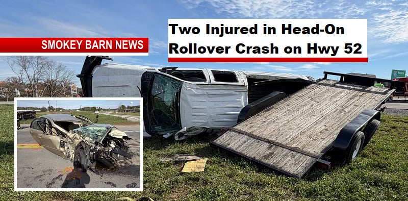 Two Injured in Head-On Rollover Crash on Hwy 52