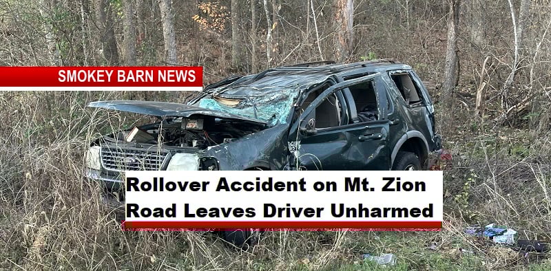 Rollover Accident on Mt. Zion Road Leaves Driver Unharmed