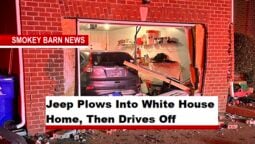 Jeep Plows Into White House Home, Then Drives Off