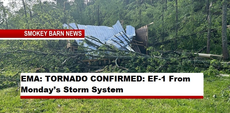 EMA: TORNADO CONFIRMED: EF-1 From Monday’s Storm System