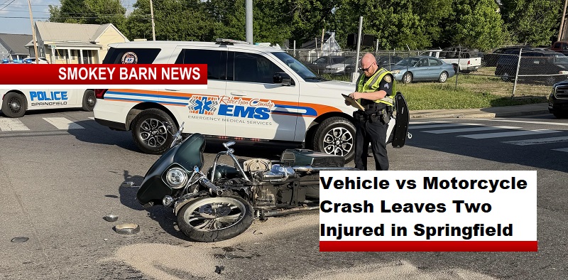 Vehicle vs Motorcycle Crash Leaves Two Injured in Springfield