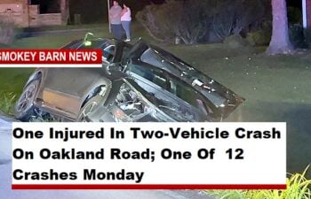 One Injured In Two-Vehicle Crash On Oakland Road; One Of  12 Crashes Monday