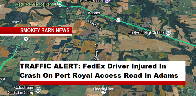 TRAFFIC ALERT: FedEx Driver Injured In Crash On Port Royal Access Road In Adams