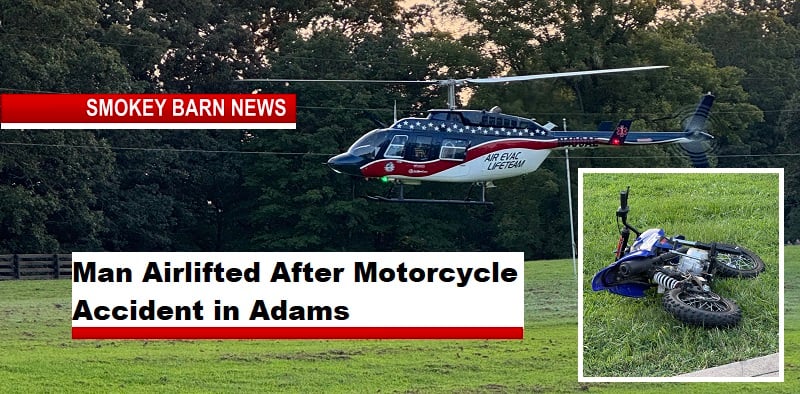 Man Airlifted After Motorcycle Accident In Adams