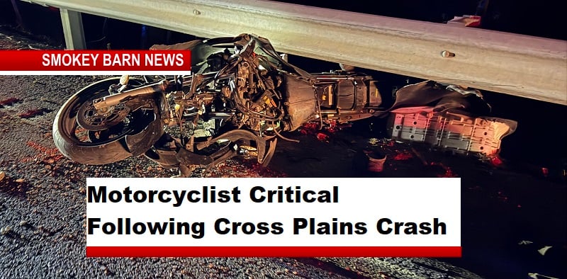 Motorcyclist Critical Following Cross Plains Crash