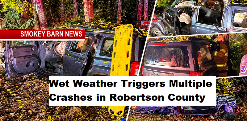 Wet Weather Triggers Multiple Crashes in Robertson County