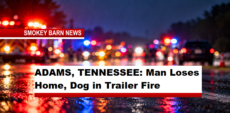 ADAMS, TENNESSEE: Man Loses Home, Dog in Trailer Fire